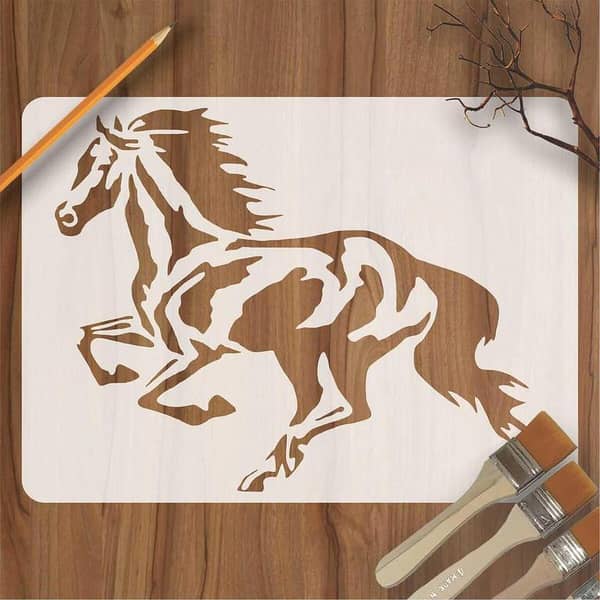 Running Horse Reusable Stencil for Canvas and Wall Painting – ID# 431