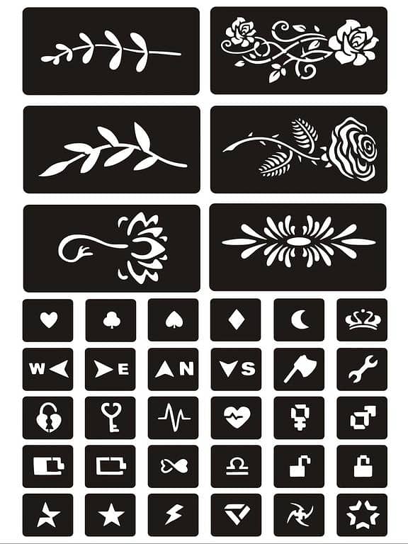 1sheet Flower Print Tattoo Stencil