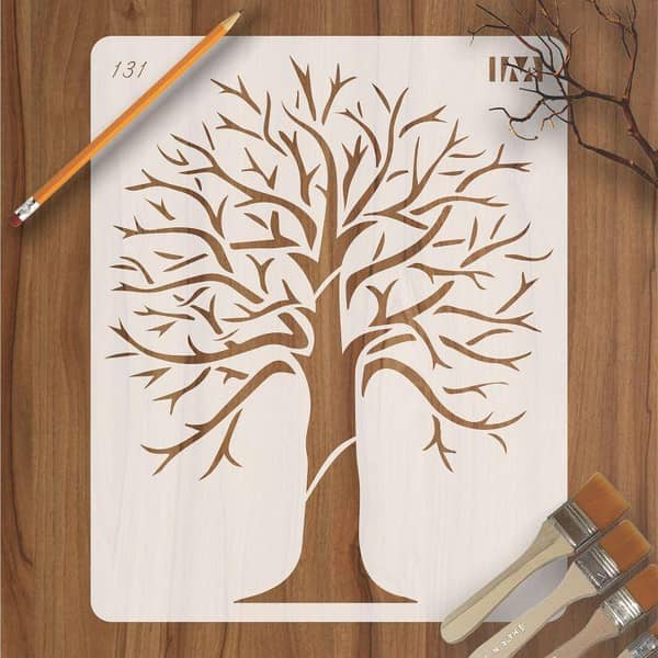 Tree Reusable Stencil for Wall Painting, DIY Home Decor, Album Crafts and Canvas (id 131)
