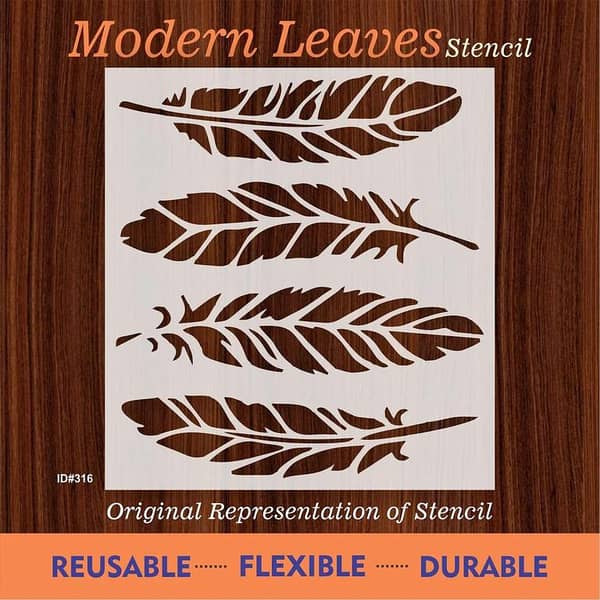 Modren Leaves Reusable Stencil for Canvas and Wall Painting