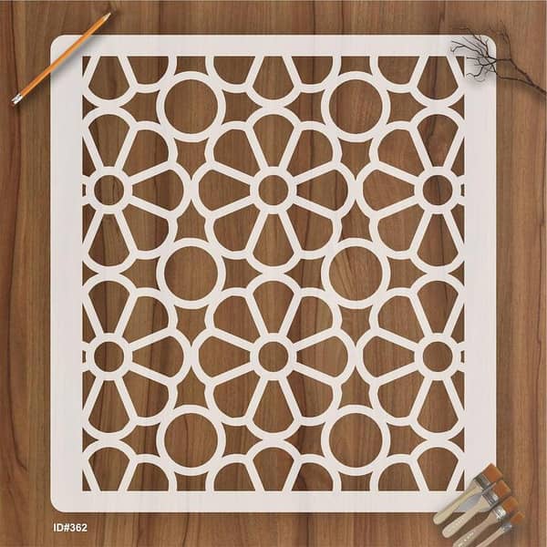 Decorative Floral Stencil for Canvas and Walls - Reusable, Durable