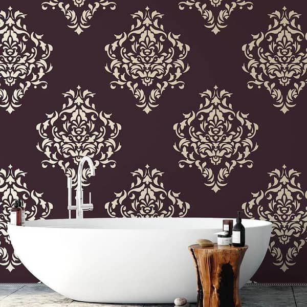 Damask Pattern Wall Stencil (36" x 24")