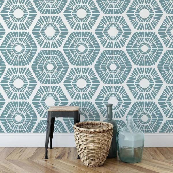 Scandinavian Geometric Pattern Wall Stencil (36" x 24")