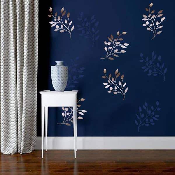 Creeper Leaves Wall Stencil – Reusable 16x24 inch Leaf Pattern for Wall Painting (Custom Size Available) – Aizal Collection