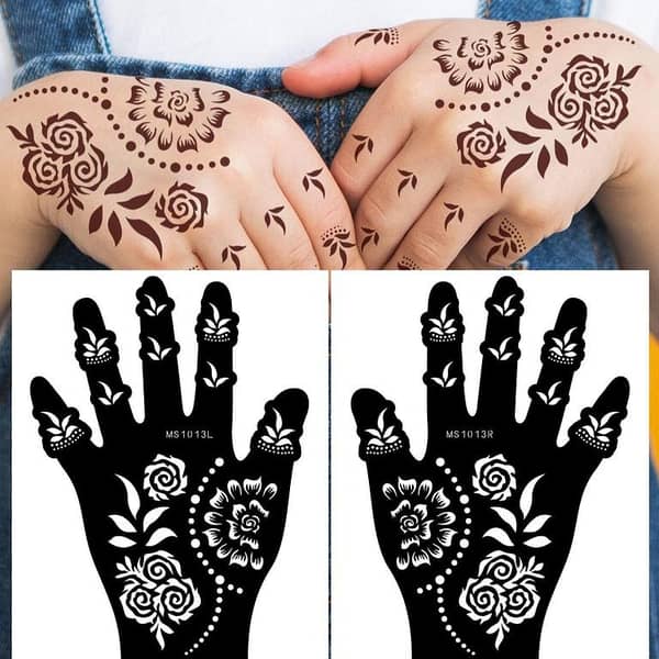 2pcs Hollow-Out Tattoo Stencil Stickers Set for Kids