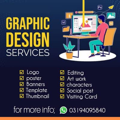 Graphic designer, Logo, Social post, 2d, 3d, Designing, Art work,