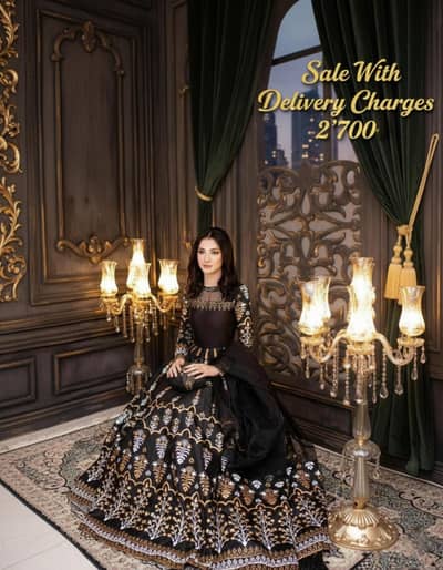 3 Pcs Woman's Stitched Fancy Maxi