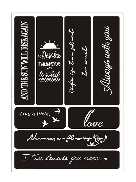 Tattoo Stencil, 1 Sheet Letter Graphic Tattoo Stencils for Women and Girls,Reusable Henna Stencils For Hand,Diy Tattooing Template,Tattoo Stickers for Face Paint Body Art