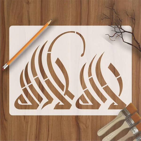 Calligraphy Reusable Stencil for Canvas and Walls ID#4125