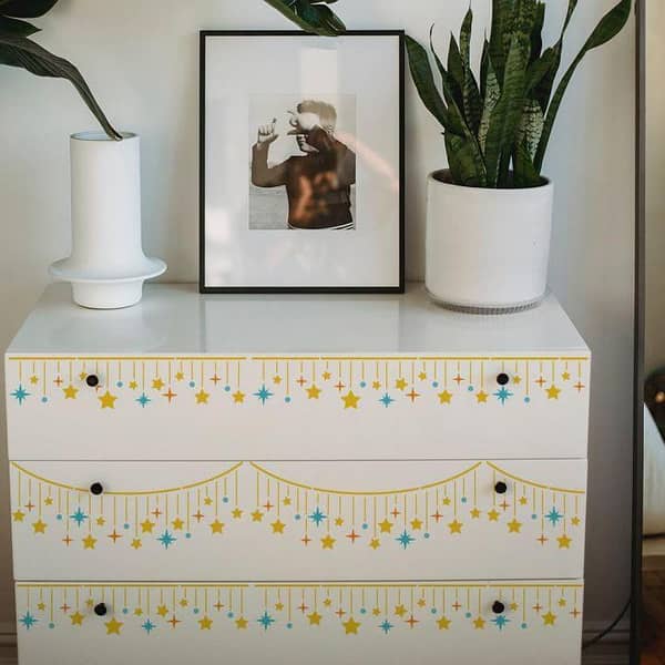 Star Border Stencil Template – 8.3x11.7 Inch Reusable Sheet for Wall, Wood, Fabric, Paper & Furniture | Star Curtain Pattern – Aizal Collection