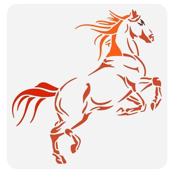 Horse Painting Stencil – 12x12 inch Reusable Plastic Stencil for Wall, Wood, Fabric, Canvas & Airbrush Artwork (Aizal Collection)
