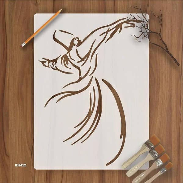 Calligraphy Reusable Stencil for Canvas and Wall Painting. id#422