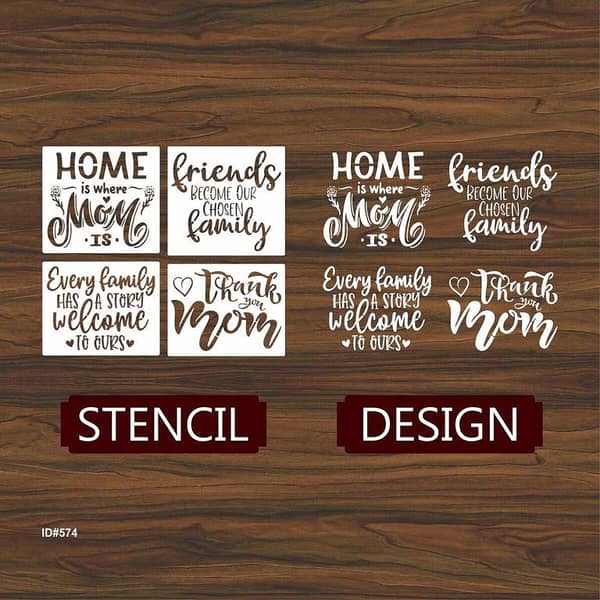 Wording Inspirational Quote Stencils – Reusable Plastic Templates for Word Art, Home Decor & DIY (ID 574)