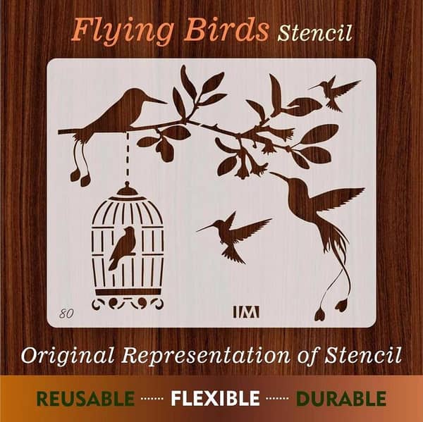 Flying Birds Room décor Reusable Stencil for Canvas and wall painting. . . . ID#80