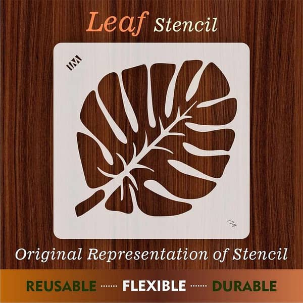 Leaf Reusable Stencil for Canvas and Wall Painting - id #174