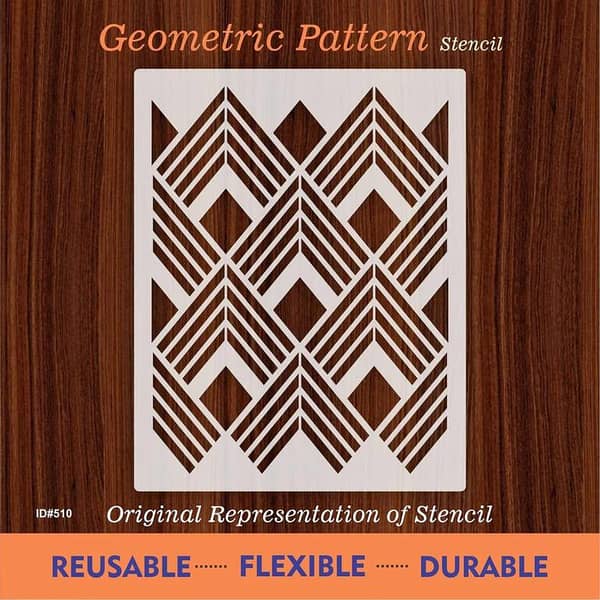 Geomatric Pattern Stencil for Canvas and Wall Painting (ID 510)