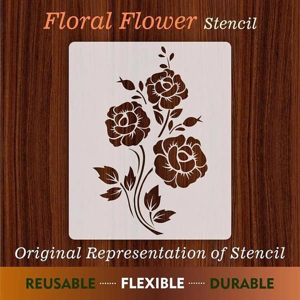Floral Reusable Stencil Sheets for Canvas and Wall Painting