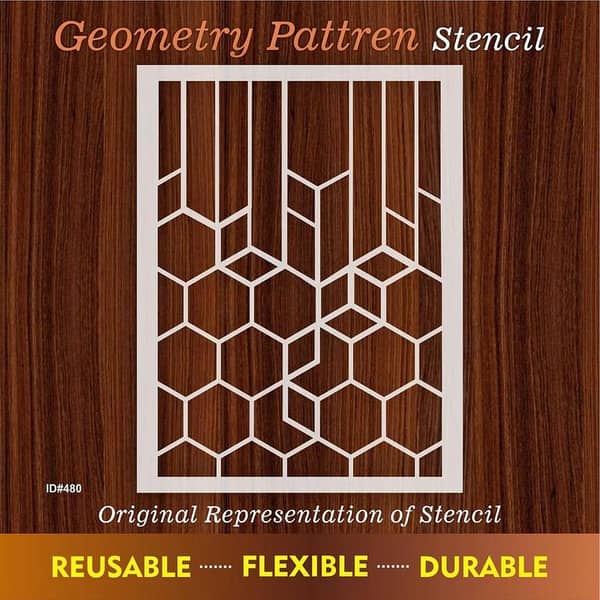 Geometry Pattern Reusable Stencil for Canvas and Wall Painting (ID 480)