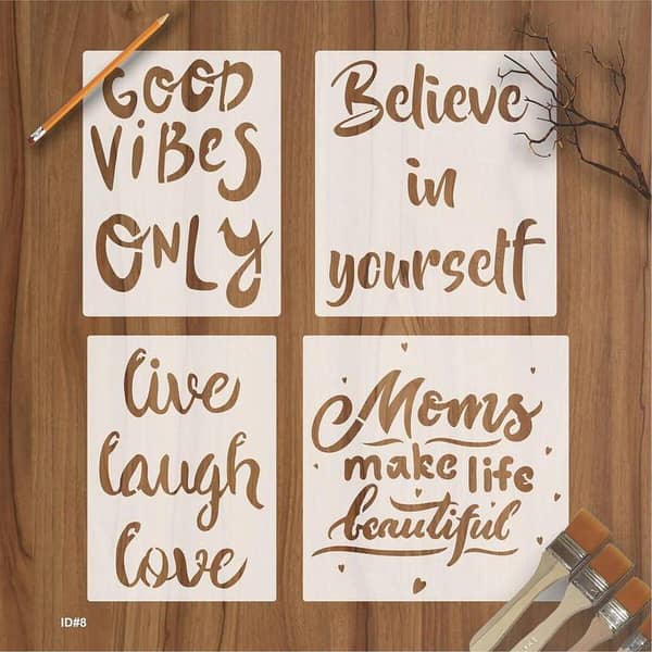 Wording Inspirational Quote Stencils – Reusable Plastic Templates for Word Art, Home Decor & DIY Projects (id 8)