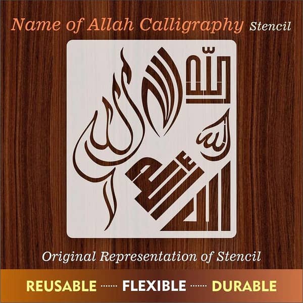 Calligraphy Reusable Stencil for Canvas and Wall Painting ID#4125