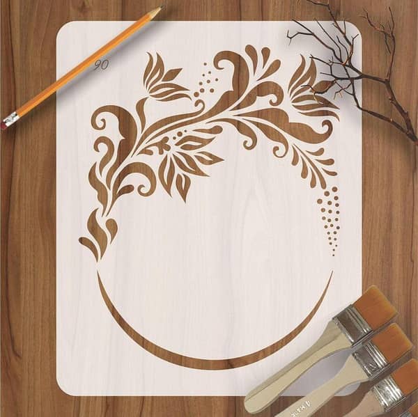 Calligraphy Reusable Stencil for Canvas and Wall Painting ID 90