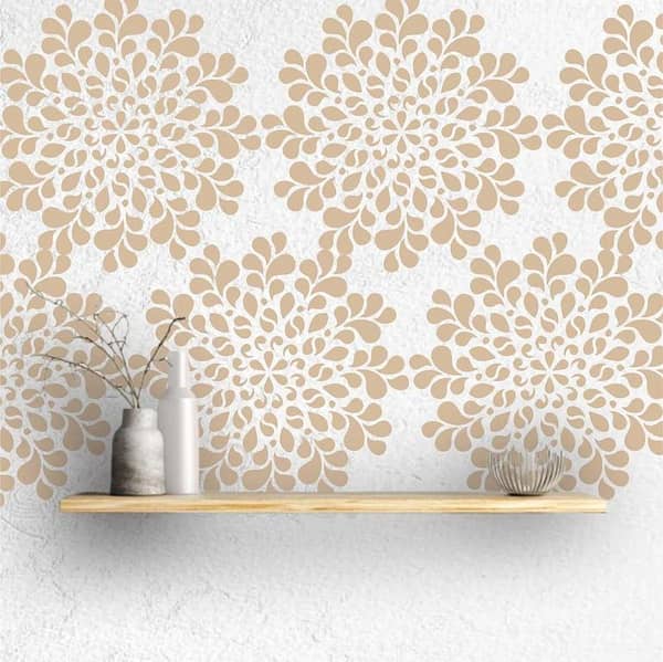 Geometric Abstract Mandala Reusable Stencil for Canvas and Wall Painting (ID 125)