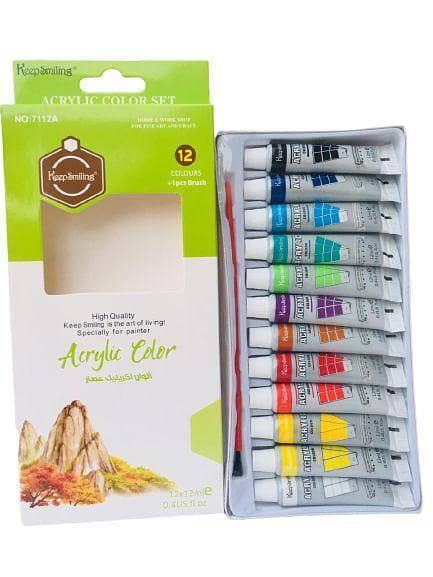 12 pcs/Pack Original Keep Smiling Acrylic Color with Free One Brush