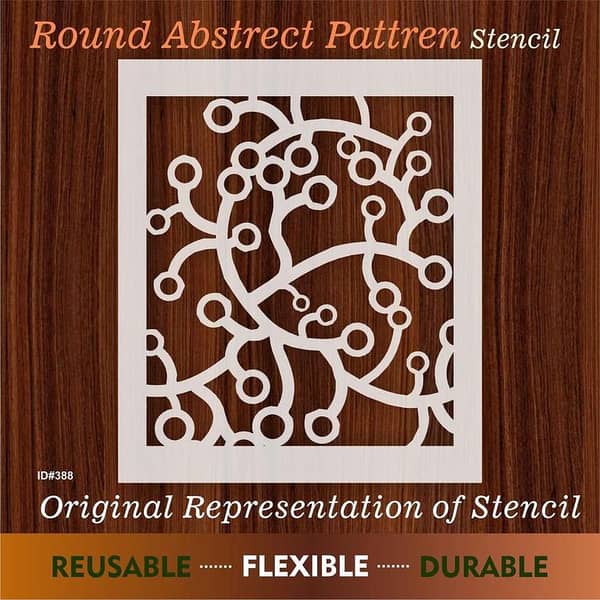Round Abstract Pattern Reusable Stencil for Canvas and Wall Painting (ID 388)