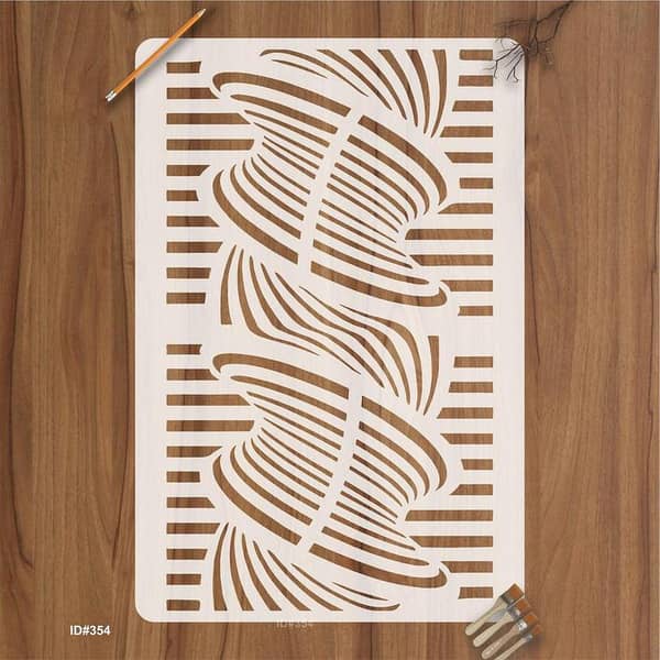 Wave Pattern Stencil for Canvas and Wall Painting - Reusable