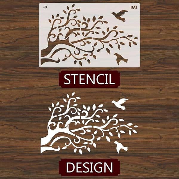 Tree Reusable Stencil for Canvas and Wall Painting