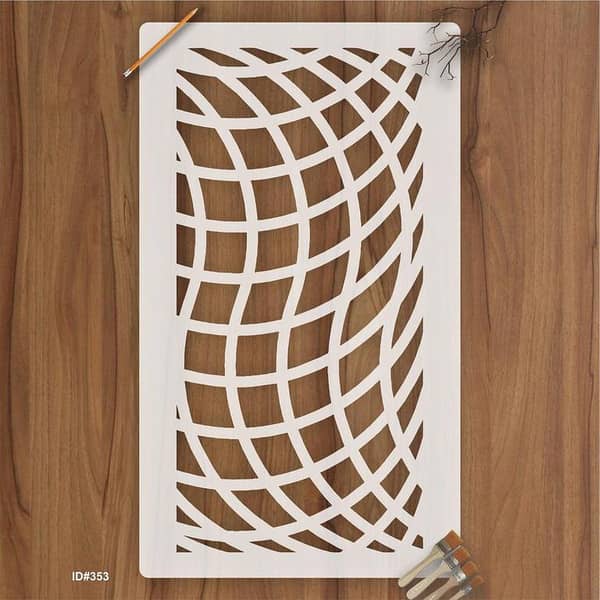 Wave Pattern Stencil for Canvas and Wall Painting - Reusable