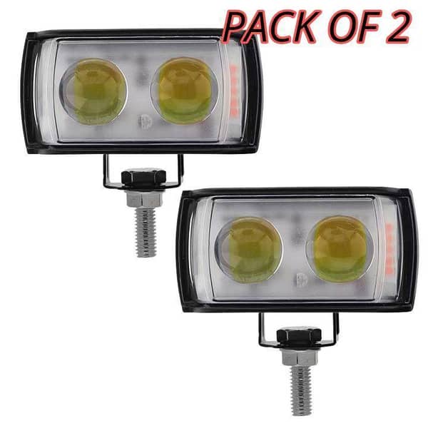 (2pcs) LED Work Light for ATV/SUV and More — Driving/Fog Auxiliary Hi/Lo Beam with White Amber and Red/Blue Flash