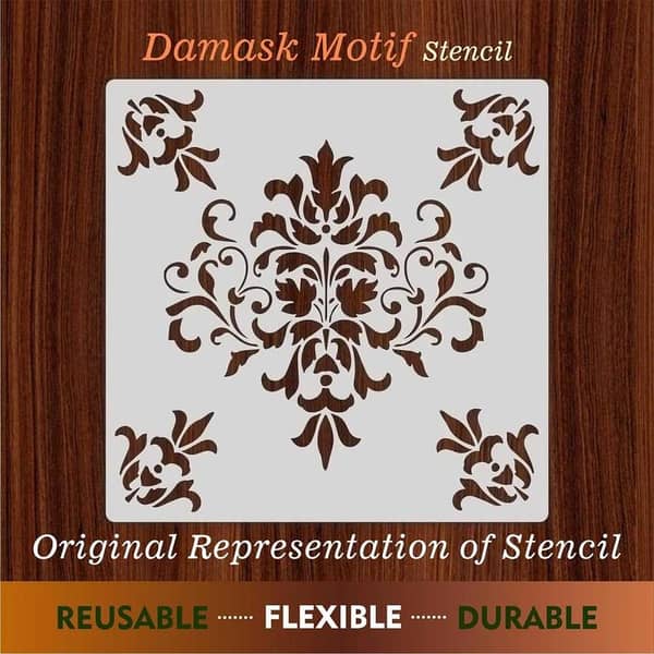 Damask Motif Reusable Stencil for Canvas and wall painting. ID#152