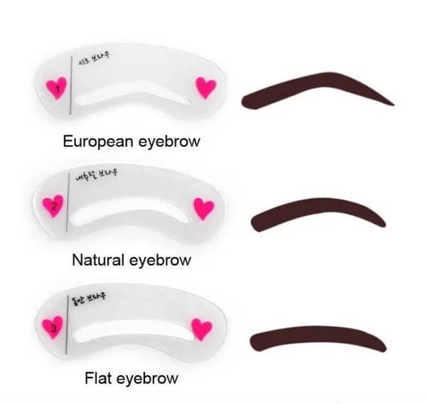 3Pcs Reusable Eyebrow Stencil Set for DIY Drawing, Styling, and Shaping