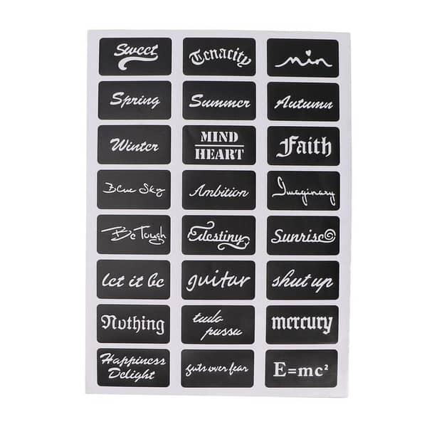 Sheets Tattoo Stencils Waterproof Temporary Reusable Body Art Glitter PLM