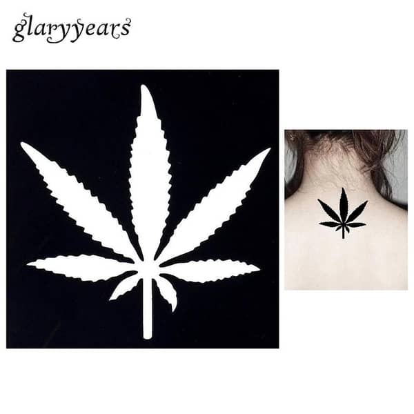 New 1pc Maple Leaf Small Henna Tattoo Stencil for Women DIY Body Art Painting Waterproof Henna Template Sticker