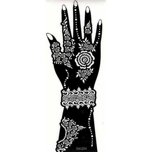 Large Henna Stencil for Mehndi Art – India Lace Design for Body Temporary Tattoo
