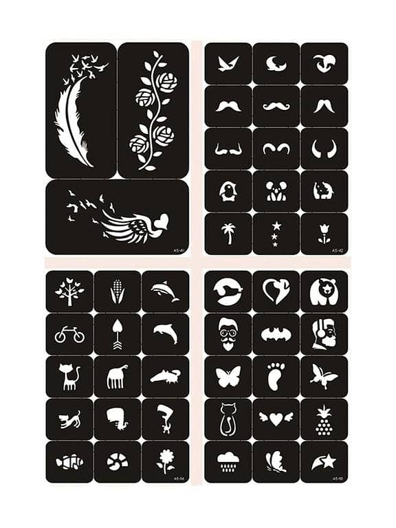 Cartoon Tattoo Template – 4 Sheets