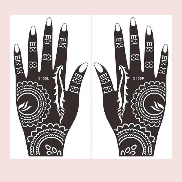 2 Sheets Flower Print Tattoo Stencil by PVC