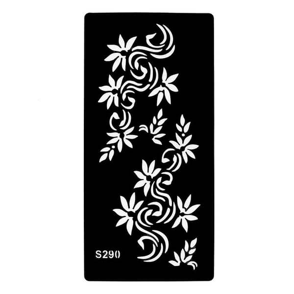1 Piece Black Henna Tattoo Stencil for Arm and Body Art by Hollow Flower Design