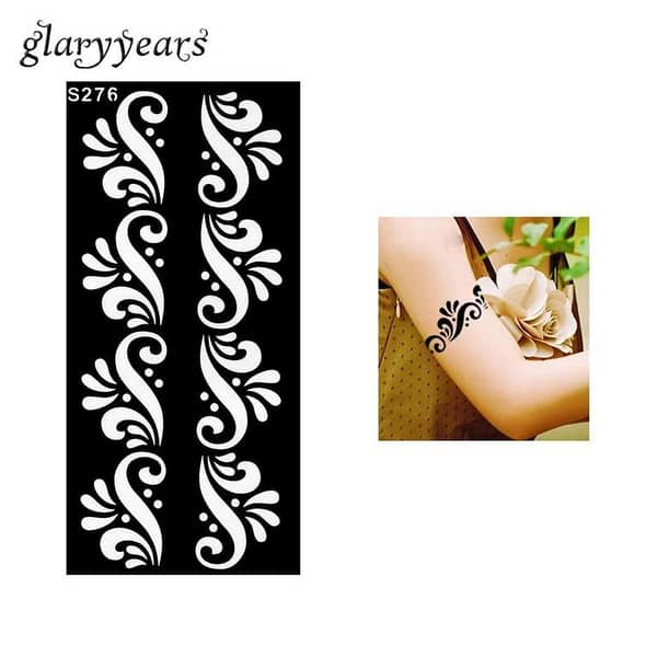 1 Piece Personal Flower Henna Tattoo Stencil for Women – Sexy Flower Design