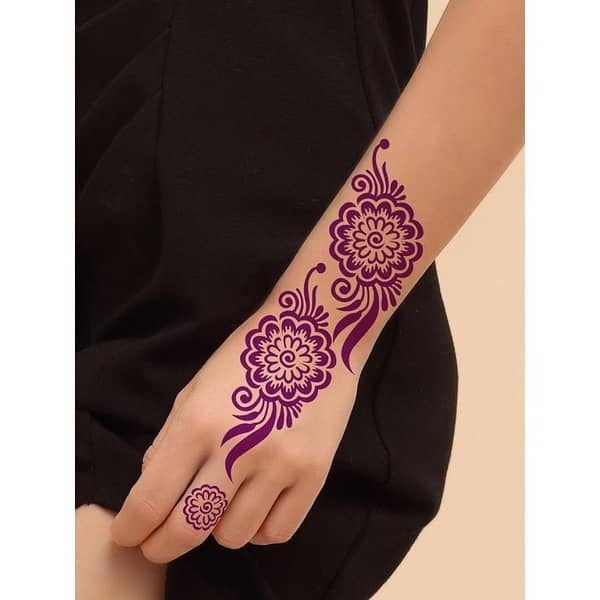 1sheet Flower Pattern Hollow Out Tattoo Stencil