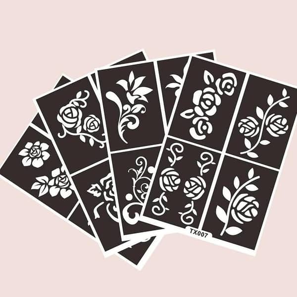 4sheets Floral Pattern Tattoo Stencil