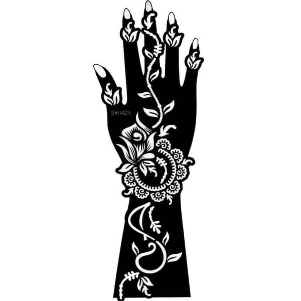 Large Henna Stencil for Mehndi Art – India Lace Design Template for Body Art