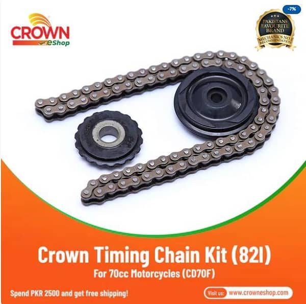 Crown 82-Link Timing Chain Kit for CD70F 70cc Motorcycles
