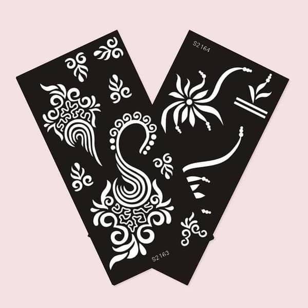 2 Sheets Flower Print Tattoo Stencil by PVC