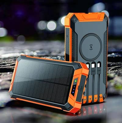 Solar Wireless powerbank 30000 With LED Flashlight portable phone