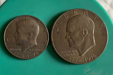 USA 1777-1977 Big dollar and half dollar both 1000