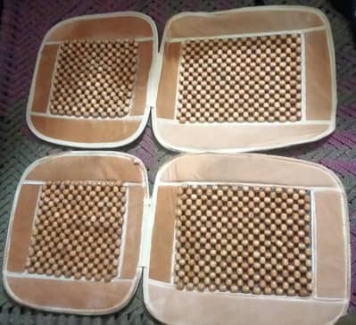 Wooden Bead Cushion Cover for Car Universal Pair