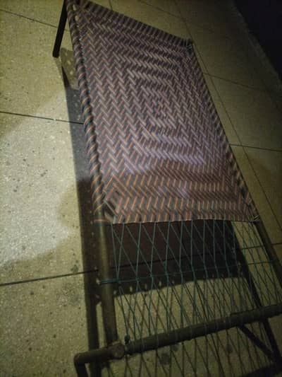 2 items charpai iron frame